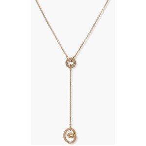 DKNY AUBREY twist Y gold drop necklace